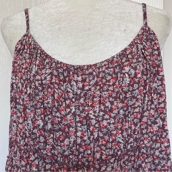 Floral Tiered Midi Dress Boho Beach Sundress Flowy Lightweight Summer XL - Picture 6 of 16